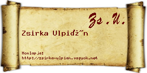 Zsirka Ulpián névjegykártya